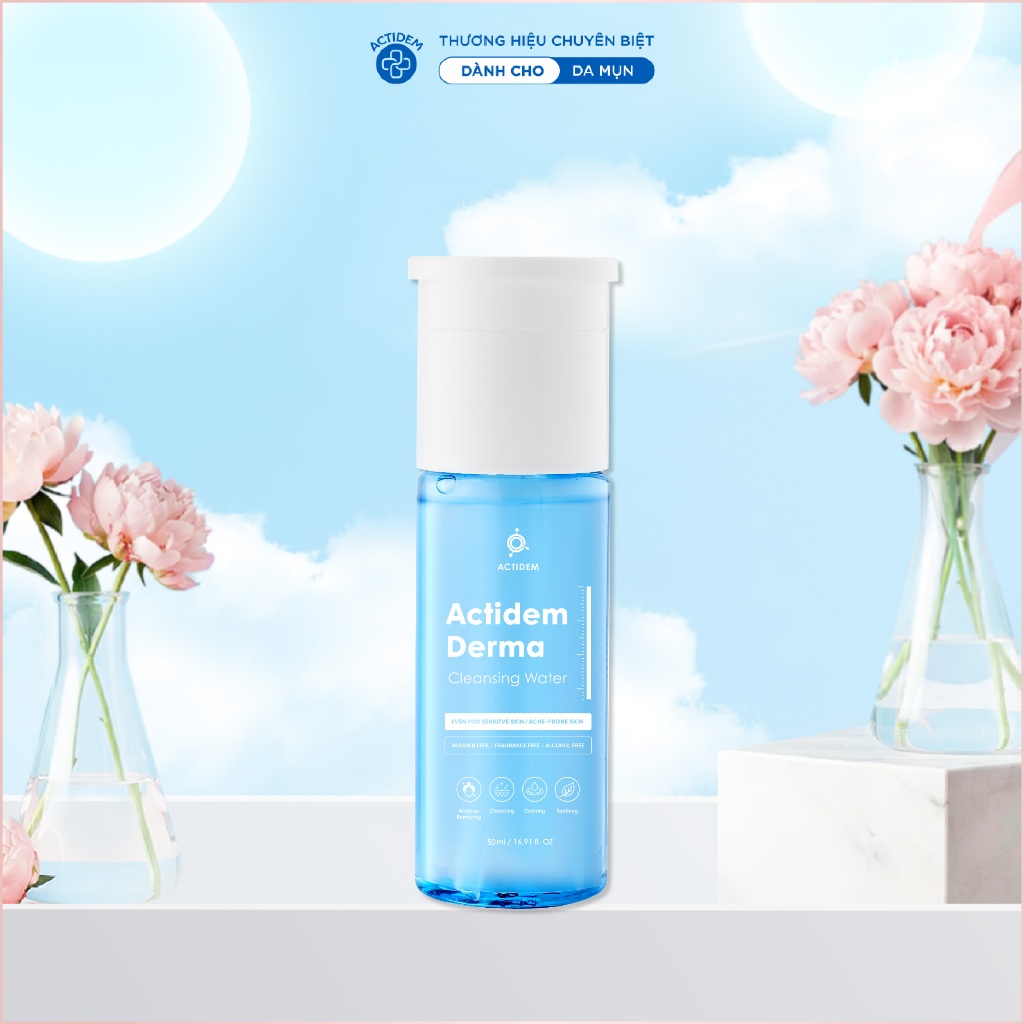(HB GIFT TẶNG KHÔNG BÁN) Nước Tẩy Trang Actidem Derma Cleansing Water Cho Da Mụn & Nhạy Cảm