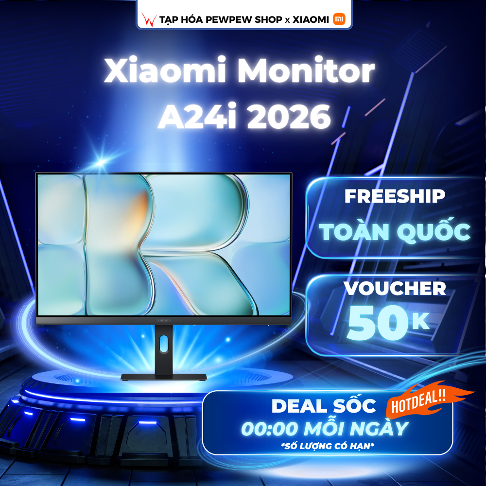 Màn hình Xiaomi A24i (2026) 24 inch - FHD 144Hz IPS - Độ sáng 300 nits - Viền mỏng - Chính hãng - Bả