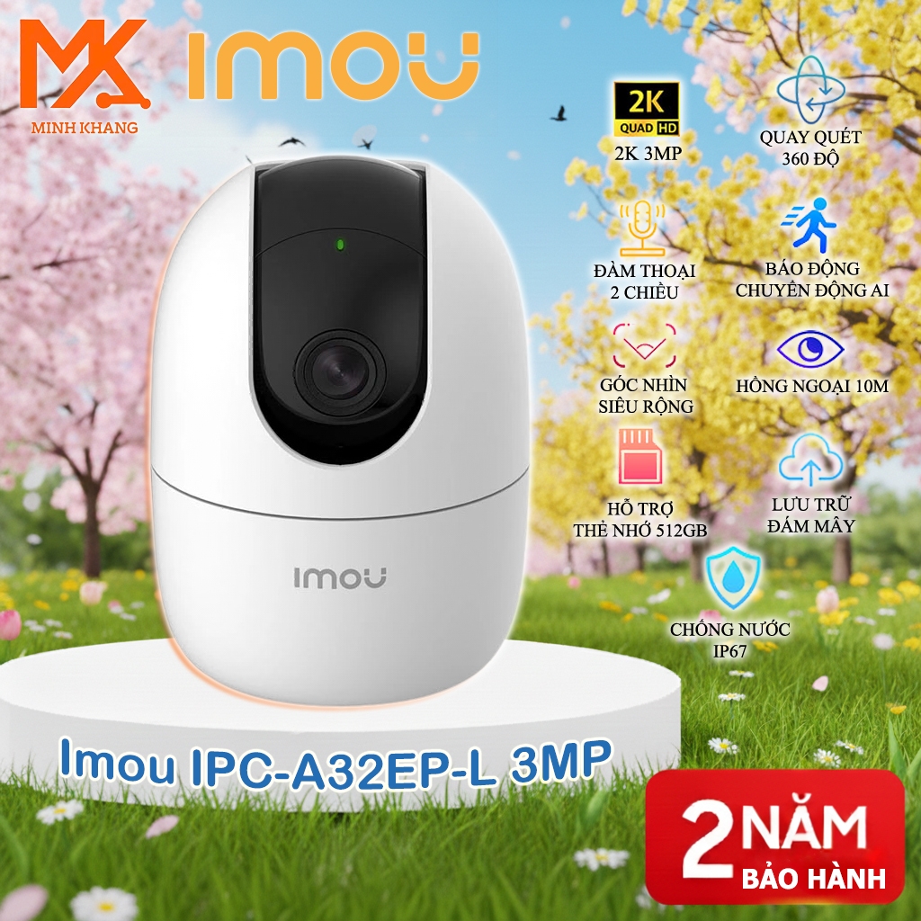 [IMOU Chính Hãng] Camera WiFi IMOU Ranger 2 A32EP 3MP / A52P 5MP Quay 360° AI Đàm Thoại 2 Chiều