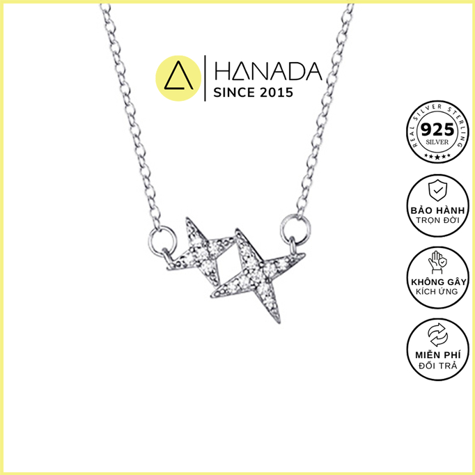 Dây Chuyền Bạc 925 Hanada Đá Bling Bling 0790 H1