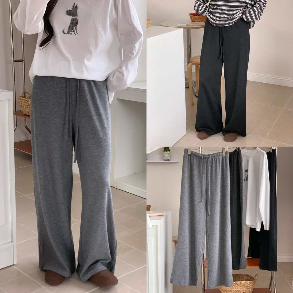 NUTCLOSET - Quần nỉ ống rộng cạp chun 96095_Q0777