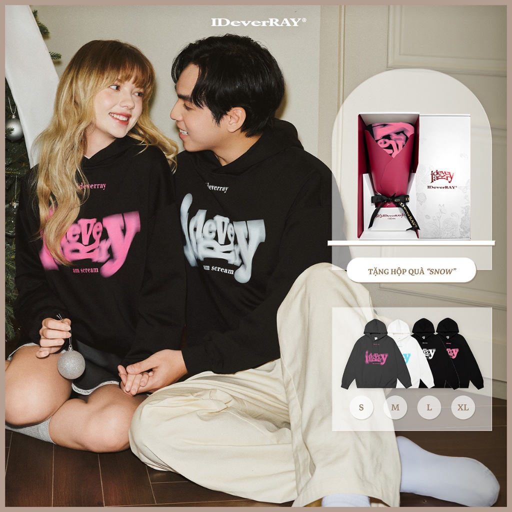 [HỘP HOODIE SNOW] Áo hoodie unisex cao cấp chính hãng IDeverRAY Signature chất nỉ 350gsm-430gsm