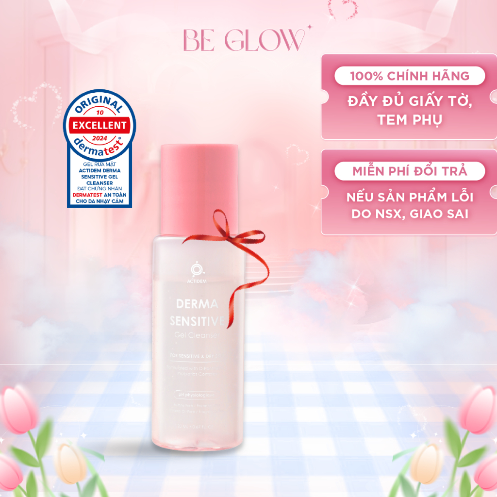 Gel rửa mặt dành cho da khô mụn, nhạy cảm Actidem Derma Sensitive Gel Cleanser 20ml - Be Glow Beauty
