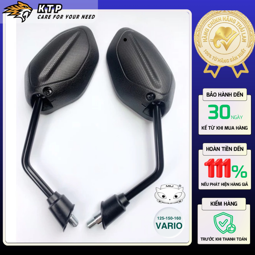 Kính Chiếu Hậu Xe Máy Zin OEM Chân Ren Thuận - Gương Hậu Form Chuẩn Tương Thích Vario 125 150 160 - KTMotor Shop