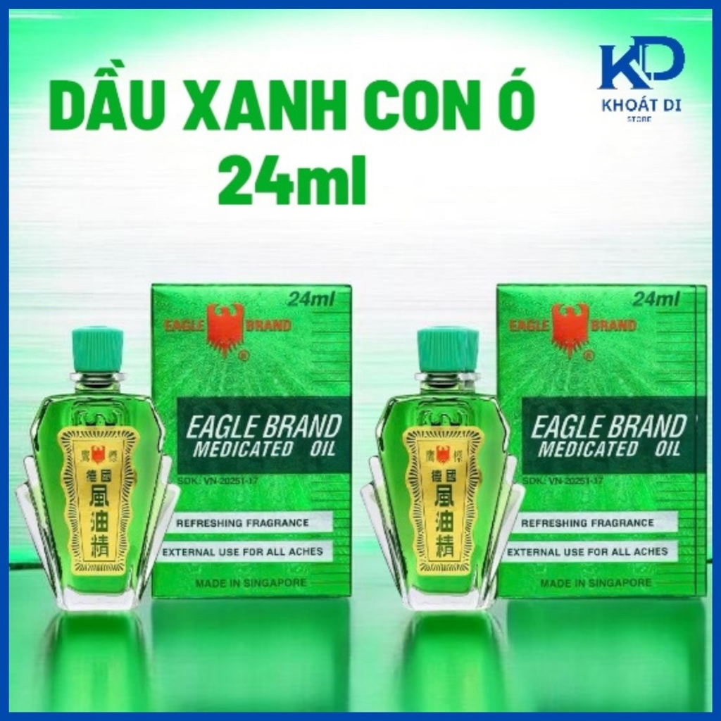 [CHÍNH HÃNG] Dầu Gió Xanh Con Ó Eagle Brand Giảm Đau Nhức Hiệu Quả 24ml -3ml