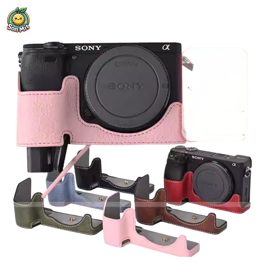 [SẴN HN] Case Ốp da PU Bảo Vệ Vỏ Cho Máy Ảnh Sony A6000/A6100/A6300/A6400