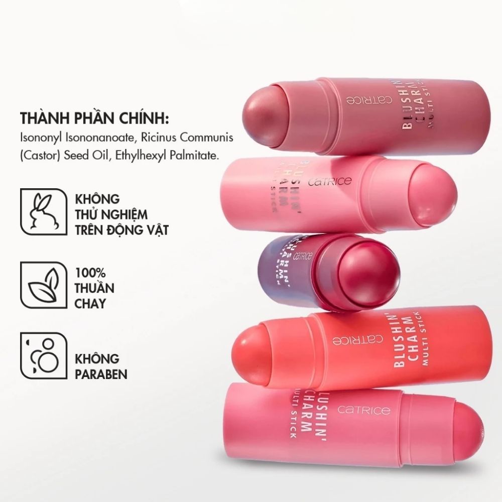 Ảnh 3 của Thỏi má hồng Catrice 3in1 cho má - môi - tạo khối Blushin' Charm Multi Stick