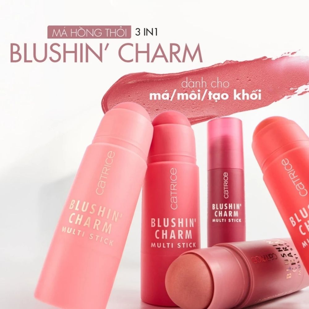 Ảnh 2 của Thỏi má hồng Catrice 3in1 cho má - môi - tạo khối Blushin' Charm Multi Stick