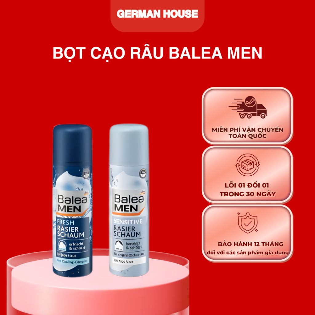 Kem gel và Bọt cạo râu Balea Men Đức với Nha đam, Cooling Complex, gillette