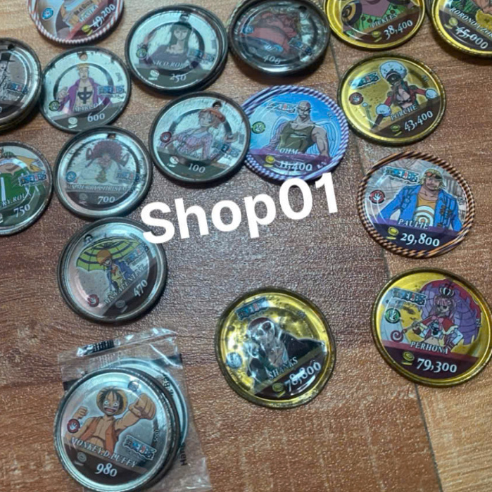 (Cũ) Combo 6c Thẻ onepiece xu one piece thẻ toonies xu sắt