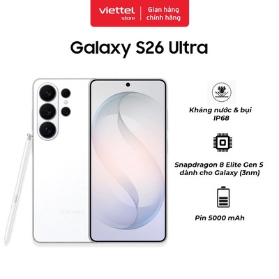 Điện thoại Samsung Galaxy S26 Ultra 12GB + 256GB| Privacy Display| Chip Snapdragon| Galaxy AI Phone