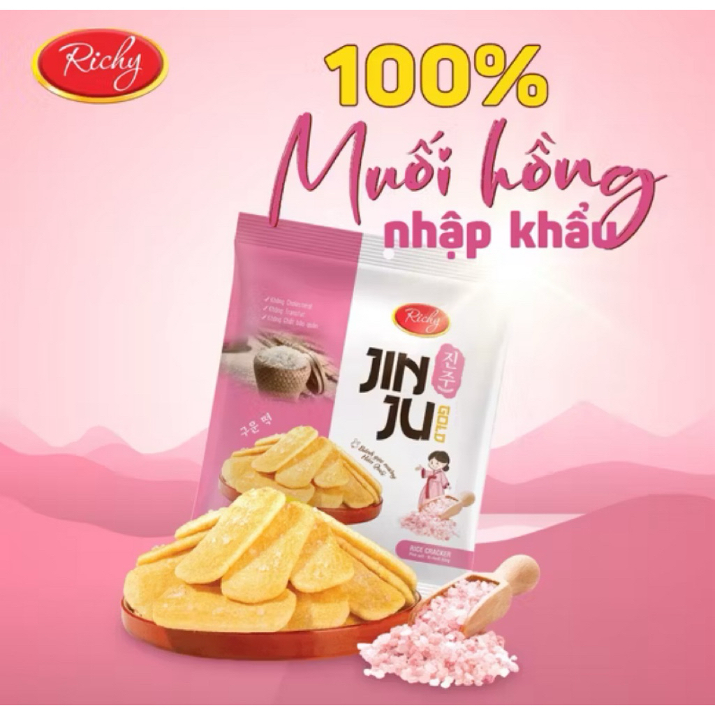 Bánh gạo Jinju muối hồng 134.4G