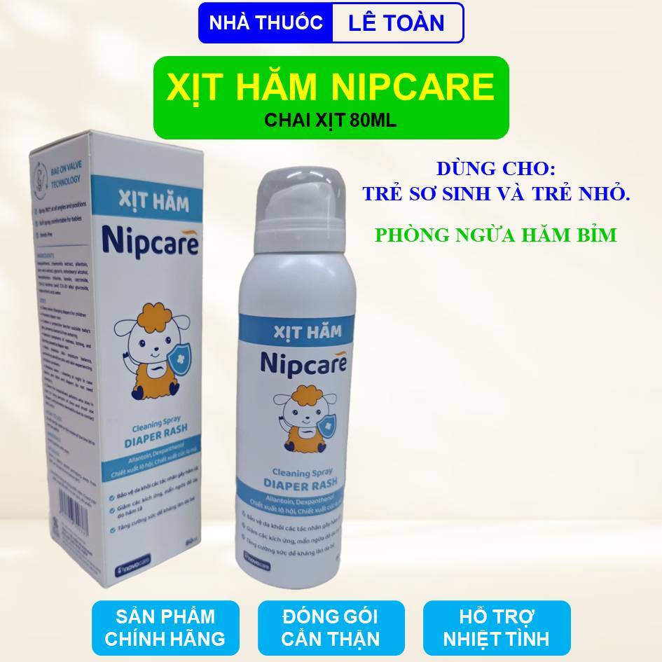 Xịt hăm Nipcare giúp bảo vệ da bé khỏi các tác nhân gây hăm tã chai xịt 80ml