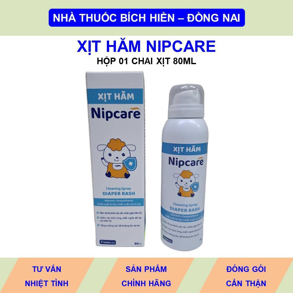 Chai xịt hăm Nipcare hỗ trợ bảo vệ da bé khỏi hăm ngứa mẩn đỏ chai xịt 80ml