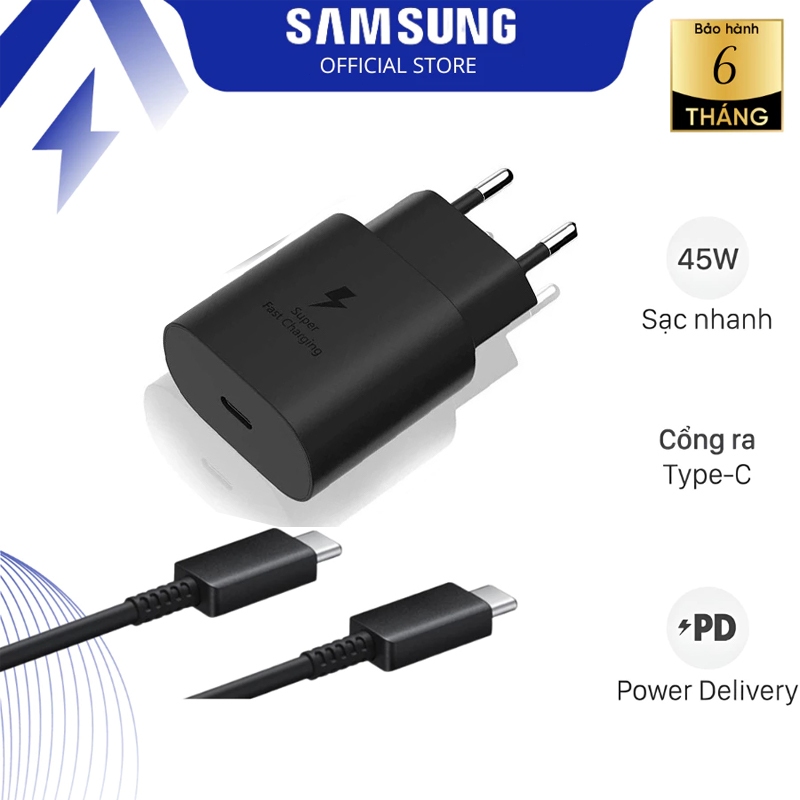 Sạc samsung 45W sạc siêu nhanh Củ sạc samsung PD 45w cáp sạc samsung 45w Type C- Hàng rep 11