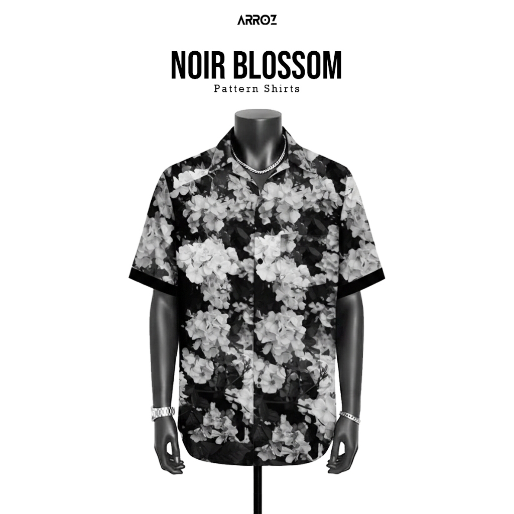 NOIR BLOSSOM Pattern Shirt - Áo sơ mi họa tiết lụa cao cấp