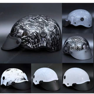Mũ Bảo Hiểm Nửa Đầu Sơn Cacbon Phủ Nano Nhựa ABS Cao cấp.
