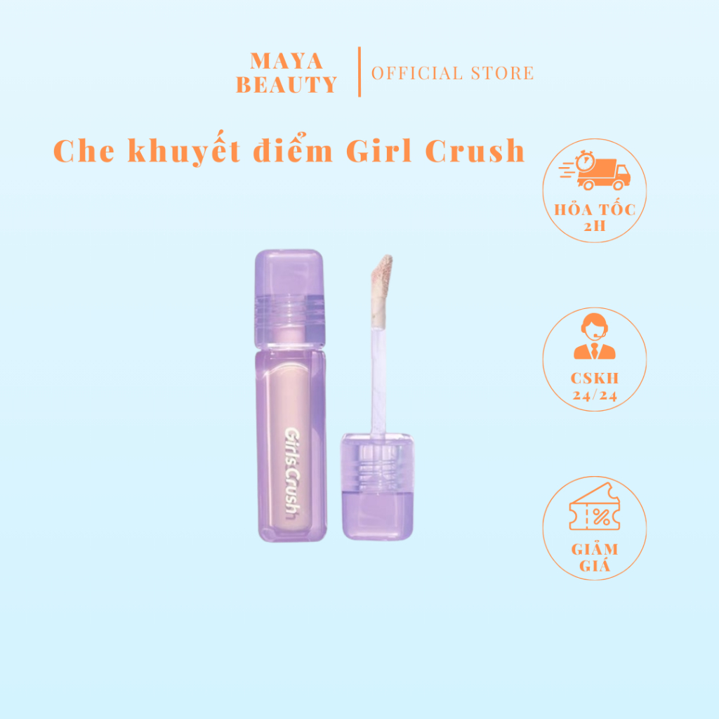 [GIRLS CRUSH] Kem Làm Sáng Che Khuyết Điểm Girls Crush Matte Velvet Concealer Mỏng Mịn 8g