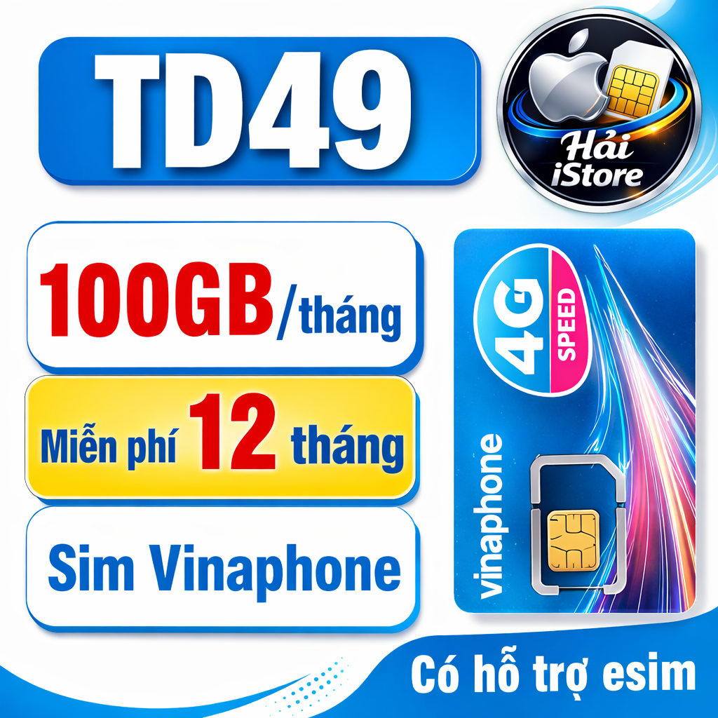 Sim 5G vinaphone 12TD49 - sim miễn phí sử dụng 100G tốc độ cao trong vòng 12 tháng