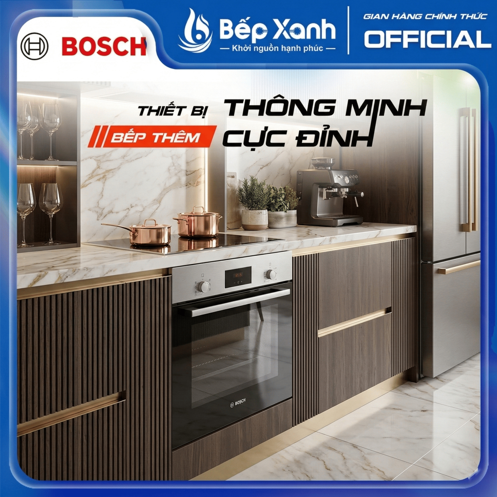 Lò Nướng Âm Tủ Bosch HBF113BR0A dung tích 66L - Hàng châu Âu, bảo hành 3 Năm