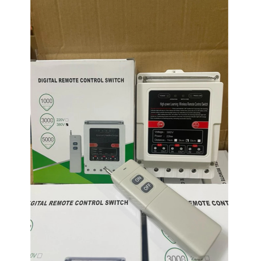 Bộ công tắc điều khiển từ xa 3 pha 3KM, 5Km 380v 10KW, điều khiển máy bơm nước từ xa 3000m, 5000m