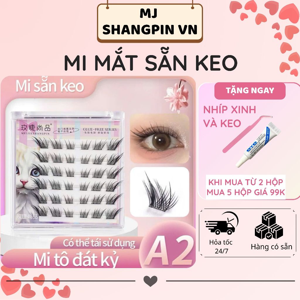 Mi Giả Sẵn Keo Tô Đát Kỷ  Dễ Gắn Mi Mảnh  Cong Nhẹ Phong Cách Đầy Cá Tính