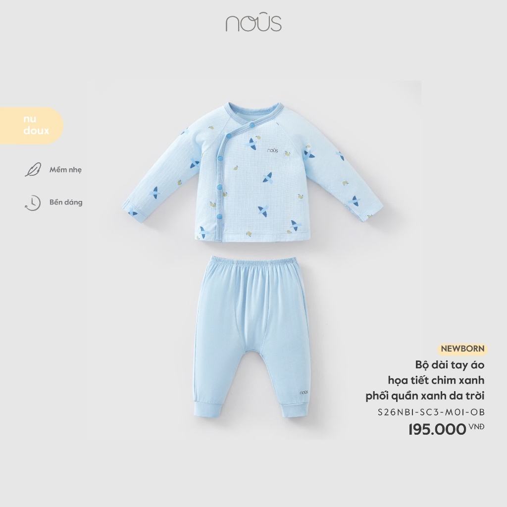 [Nous 2026] (Sơ sinh) Bộ Nous newborn cho bé trai bé gái BST năm 2026