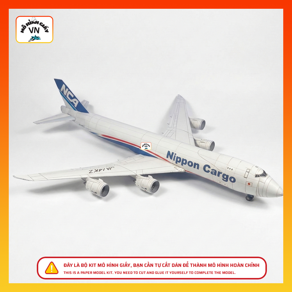 Bộ Kit Lắp Ráp Mô Hình Giấy Máy bay Boeing 747-8F Nippon Cargo Airlines Tỉ Lệ 1/120 - MohinhgiayVN
