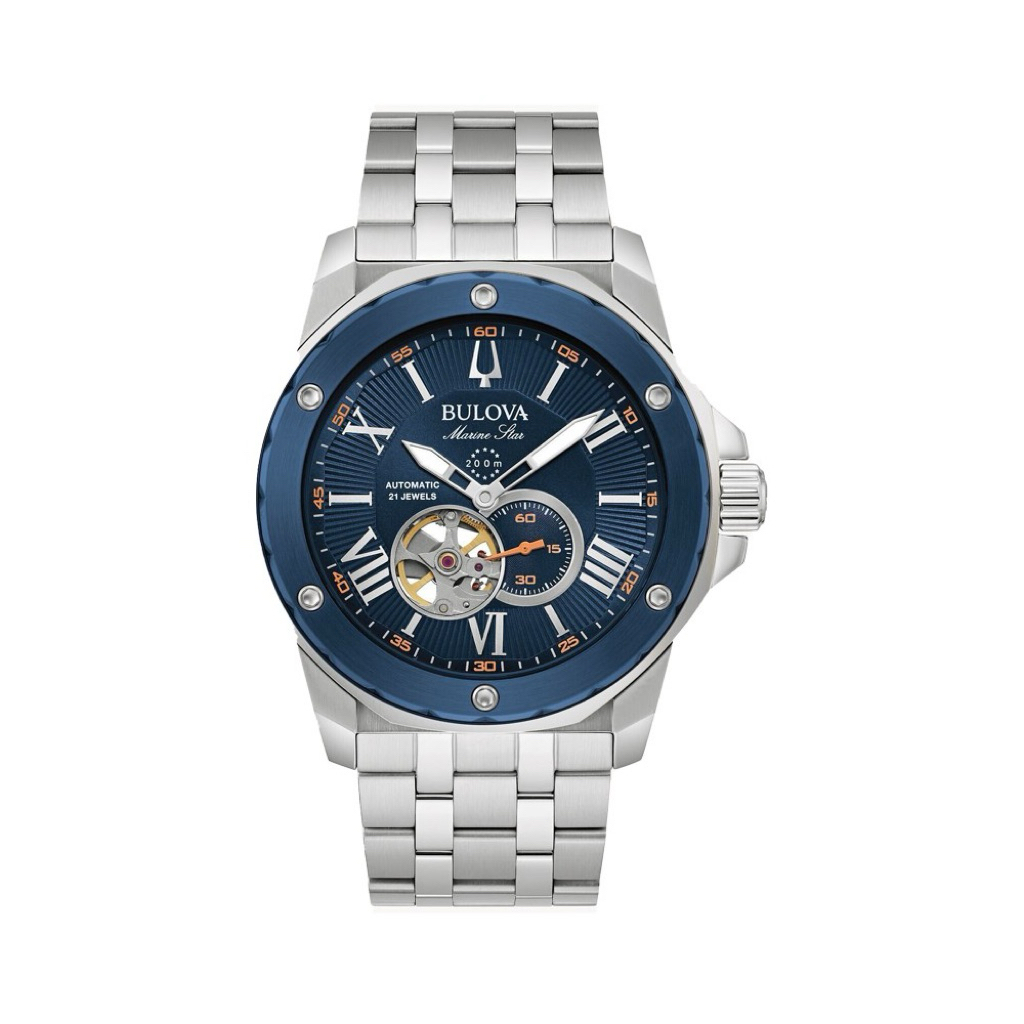 [Chính Hãng 100%] ĐỒNG HỒ NAM BULOVA MARINE STAR AUTOMATIC 98A302.  Máy Automatic, Kính Khoáng. Siz 