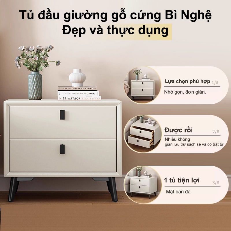 Bàn đầu giường bằng gỗ nguyên khối 2/3 tầng phòng ngủ phòng khách đèn tủ lưu trữ cao cấp sang trọng | BigBuy360 - bigbuy360.vn