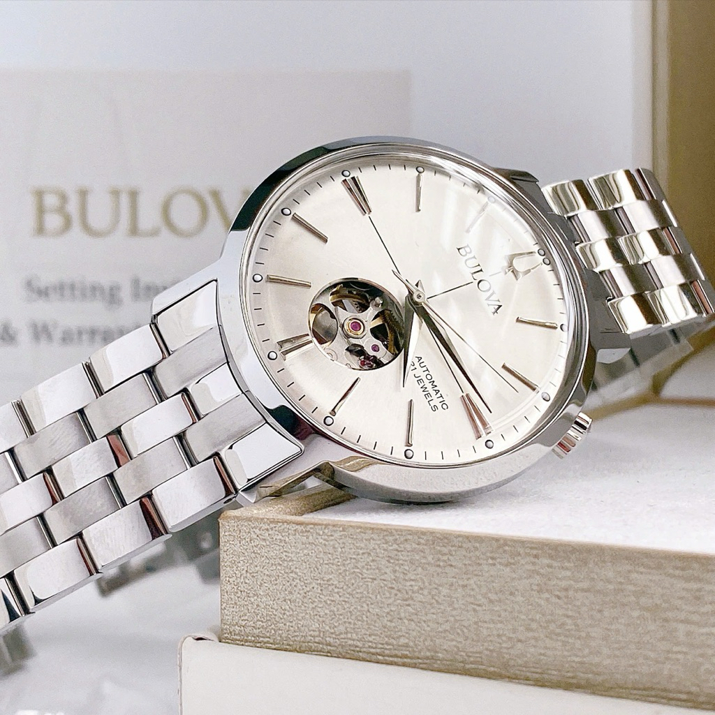 [Chính Hãng 100%] ĐỒNG HỒ NAM BULOVA AEROJET AUTOMATIC 96A276.  Máy Automatic, Kính Khoáng. Siz 41MM