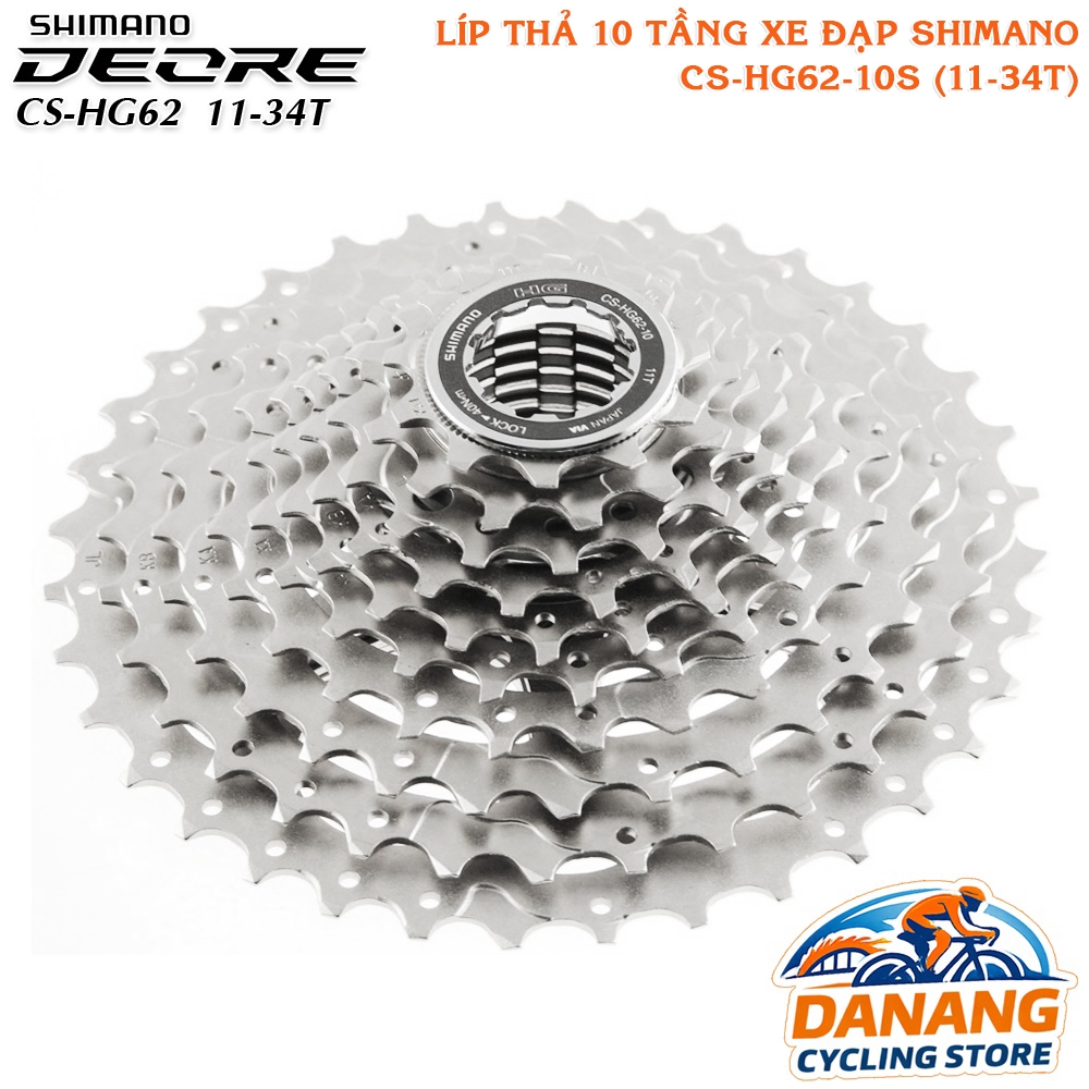 Líp Thả 10 Tầng (Cassette) Xe Đạp SHIMANO Deore CS HG62 11-34T –  Chính Hãng, Không Hộp