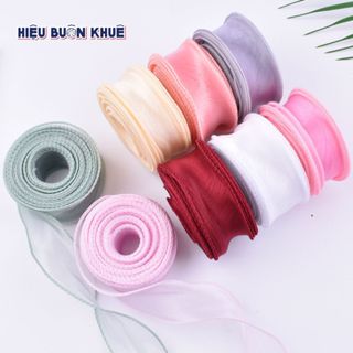 Ruy Băng Voan Viền Trơn Dùng Để Gói Hộp Quà, Hoa, Trang Trí Bánh Kem [1 cuộn 4cm x 9m Không Lõi]