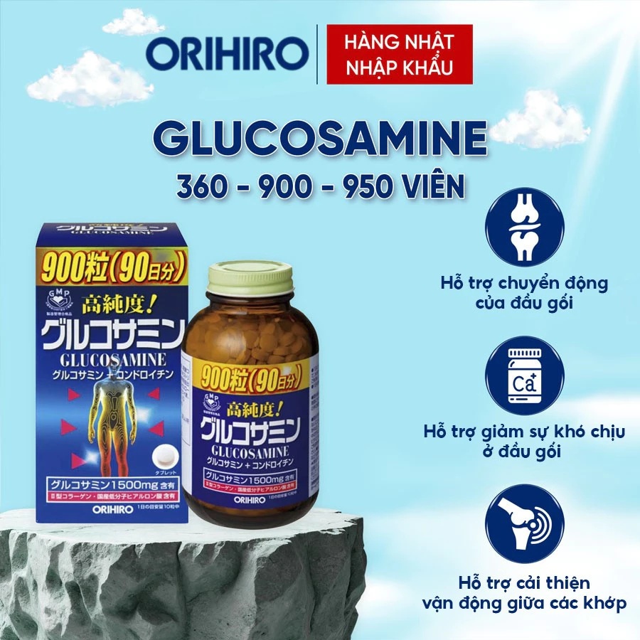 Viên bổ xương khớp Glucosamine ORIHIRO Nhật Bản 900-950 viên nén