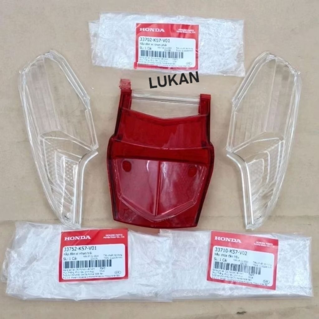 Bộ nắp chụp lái, võ xi nhan đèn hậu WAVE BLADE 110 zin 33752-K57-V01, 33710-K57-V02, 33702-K57-V01