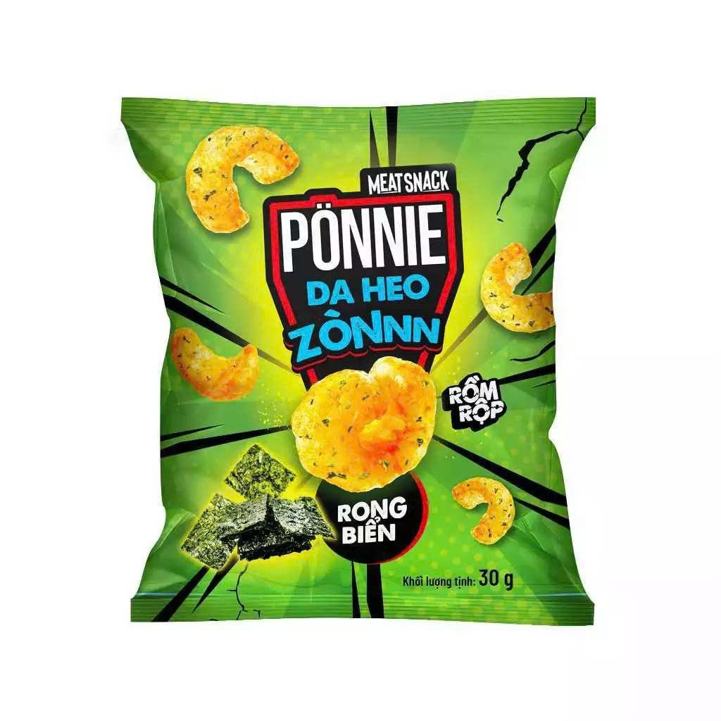 [HSD: T5.2026][Hàng tặng không bán] [Chọn vị] Gói Snack Ponnie da heo zòn gói x 30gr
