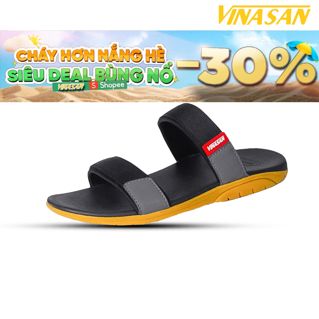 VINASAN Dép Nam Đế Bằng(39-44) Thời Trang Thể Thao Năng Động, Đế Cao Su Êm Ái Thoải Mái Mã Vn-2520