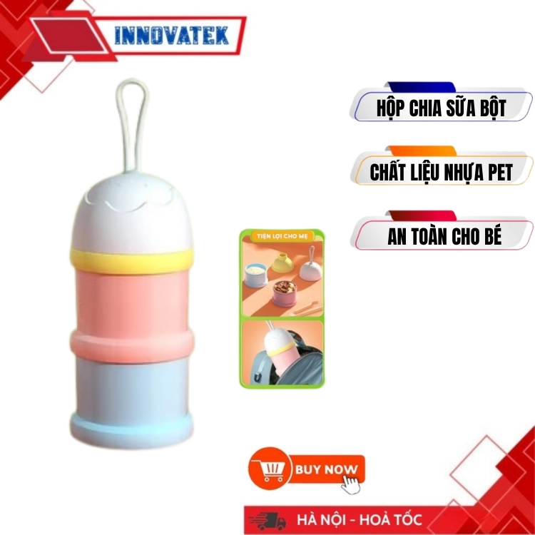 Hộp Chia Sữa Bột YUNBABY Chia Khẩu Phần Ăn Cho Bé, Chất Liệu Nhựa PET An Toàn
