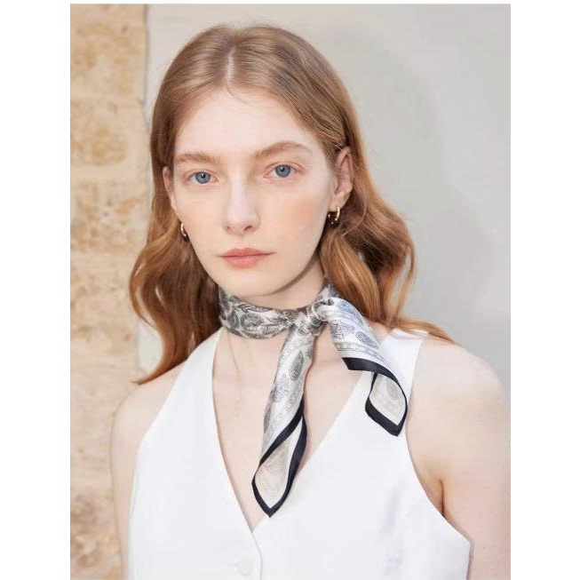 [LÚA] Khăn lụa vuông nhỏ 100% tơ tằm cao cấp, họa tiết paisley- size 50x50