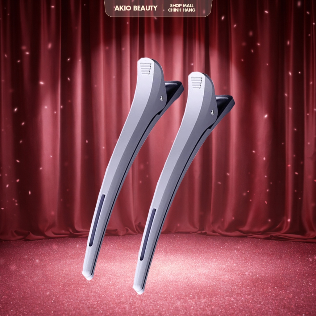 Combo 2 kẹp tóc cao cấp AKIO Beauty răng cưa nhỏ kẹp dài