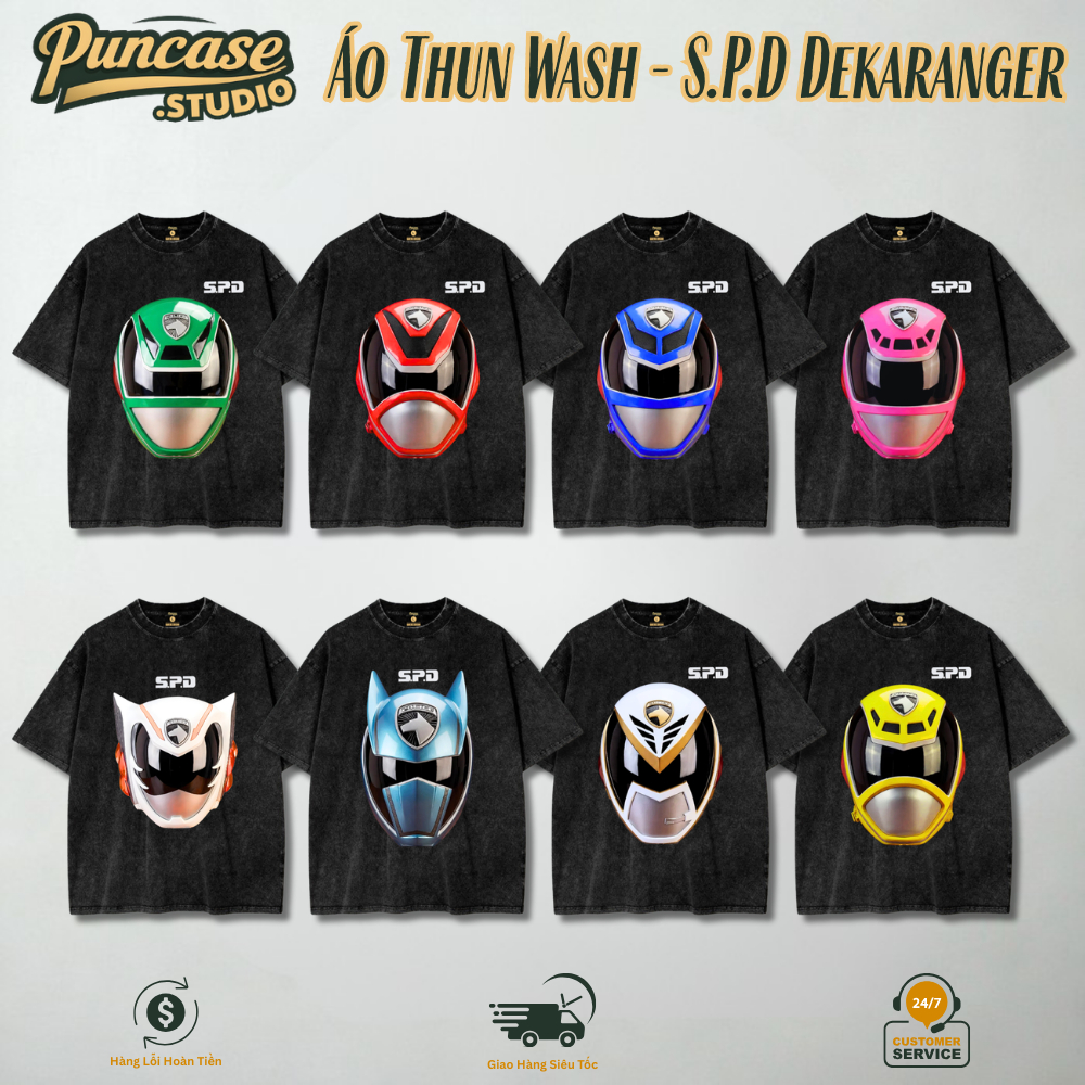 Puncase.STUDIO Áo Thun Wash Siêu Nhân Dekaranger SPD - Oversized Wash Tee