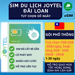 Sim du lịch Đài Loan CMLINK / JOYTEL tốc độ cao 4G dung lượng nhiều hỗ trợ giao nhanh và esim