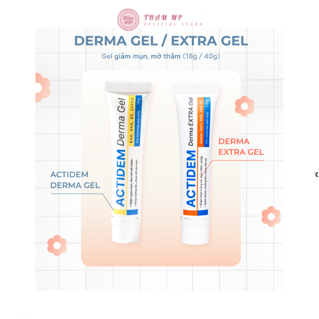 Actidem Derma Gel 18gr /Actidem Derma Extra Gel 18gr giảm mụn, dưỡng ẩm da