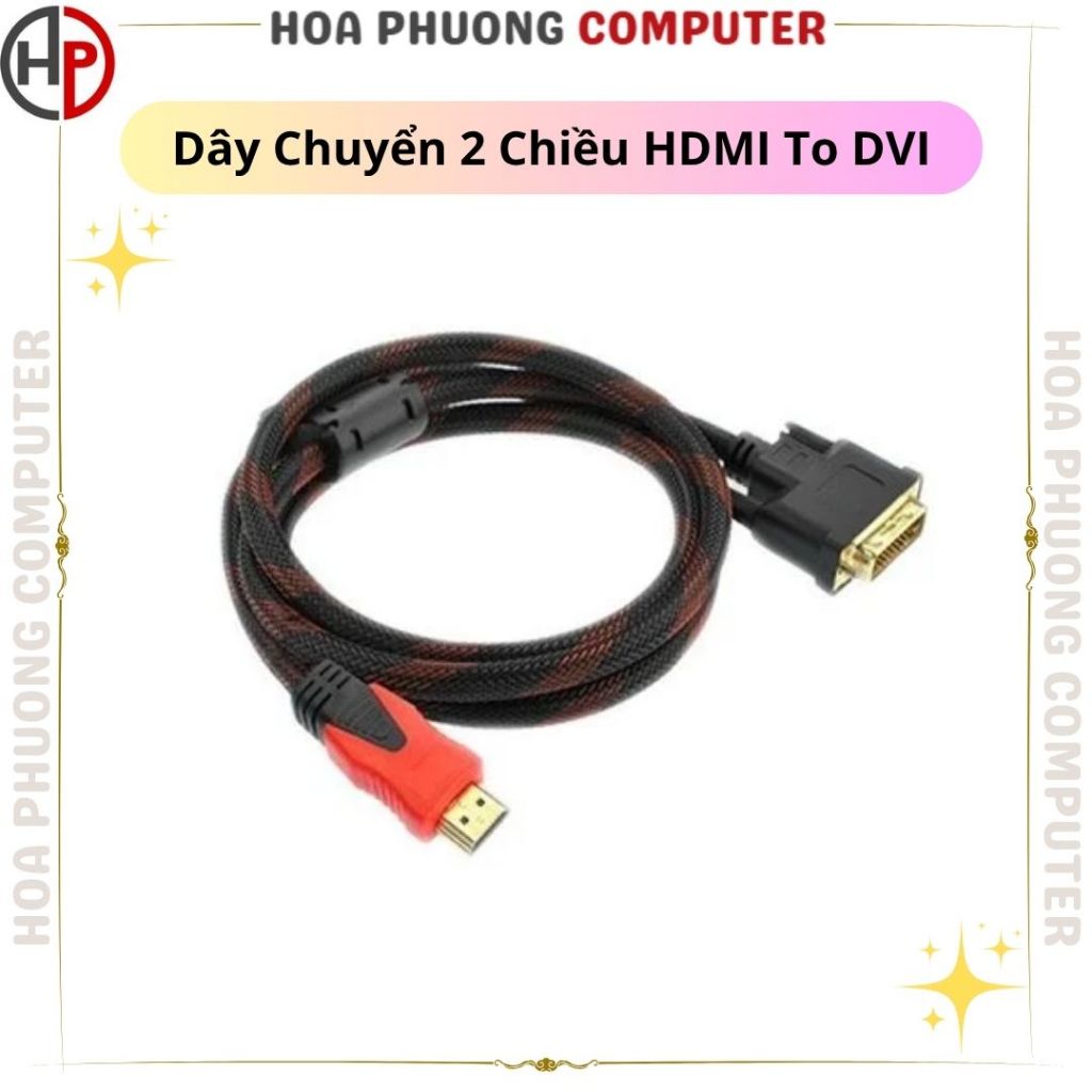 Dây HDMI to DVI 1m3 bọc lưới ạ DVI to HDMI