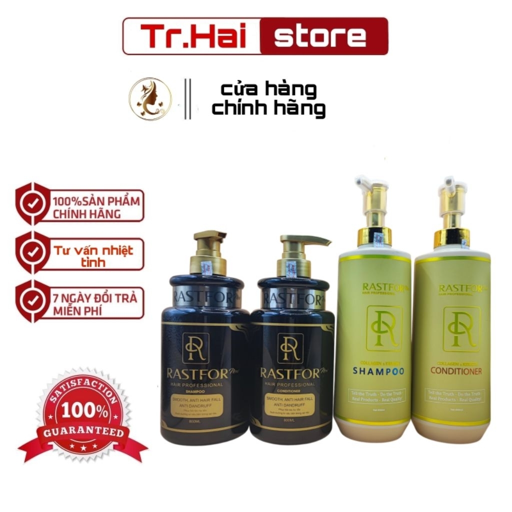 (Hàng Cty) cặp dầu gội RASTFOR siêu mượt ngăn tóc gãy rụng kích thích mọc tóc