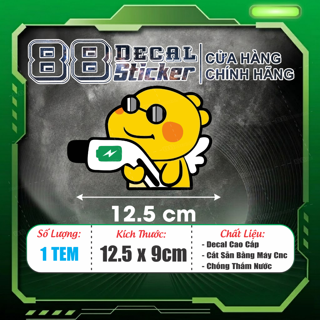 Logo dán trang trí Nắp Bình Xăng ô tô - Nắp sạc xe điện - dầu-Icon Sticker kích thước 10x12cm