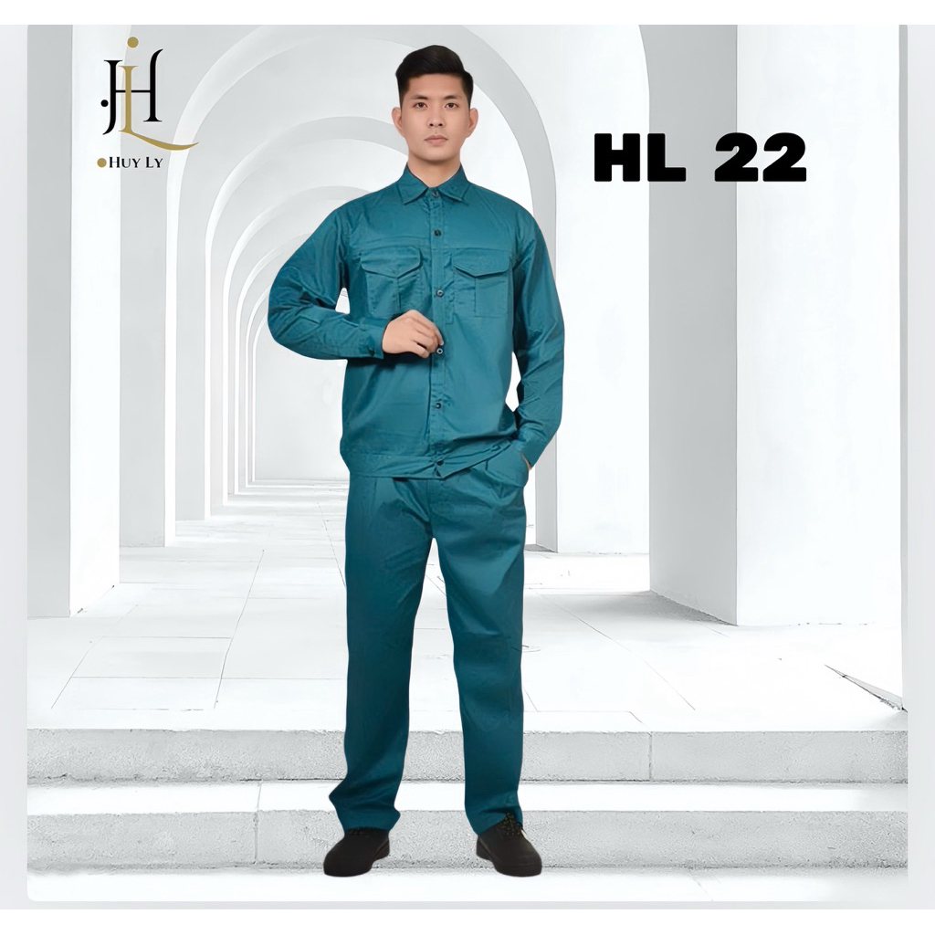 Đồ dân quân Đồ Công Nhân, Bộ Bảo Hộ Lao Động Đồng Phục BHLĐ, Quần Áo Sửa Xe Màu Xanh, Ghi Vải Kaki M