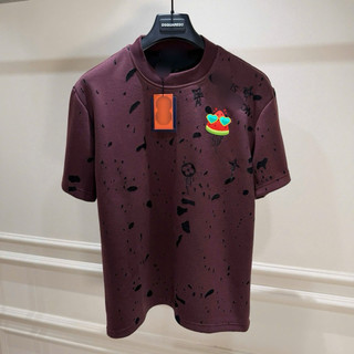 Áo phông nam nữ Premium Cotton PB thêu nổi hoạ tiết chữ logo chảy phối wash rách loang hai lớp Hàng QC Duy Bi