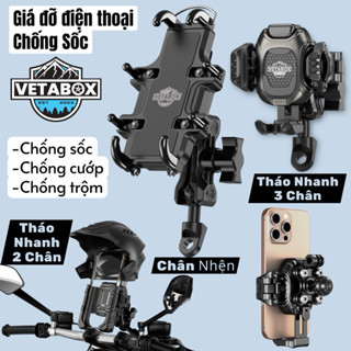 Giá đỡ Điện Thoại Chống Rung Vetabox - Chân Nhôm - Khớp giữa Nhôm - Chính Hãng BH6TH