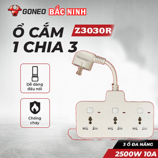 Ổ Chia Điện Goneo Z3030R – Chia 3 Đa Năng, Xoay Gập 180°, Siêu Gọn – Chính Hãng, Bảo Hành 2 Năm